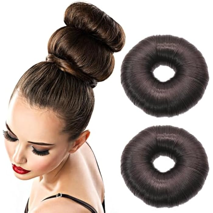ECIF Hair Donut Bun Maker – Synthetic Hair Bun Shaper Tool for Women & Girls – Easy Chignon Hairstyle Accessory (darkbrown, 15gm) - Image 1